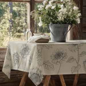 Tablecloth Summer Sunflowers Table Linens Sunflower Fall Decor for Table Round Tablecloth Square Sunflower Oval Table Cloth Sunflower