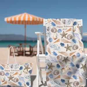 Ruhestand Geschenk Strandtuch für 2025 Shell Design Benutzerdefinierte Handtuch für Strandtücher Pooltuch Personalisierte Handtuch Ruhestand Geschenk Frauen Mitarbeiter