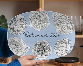 Personalized Retired Gift Platter Retired Gift for Her Coworker Retirement Gift Custom Retirement Retired Teacher Retirement Nurse Retired