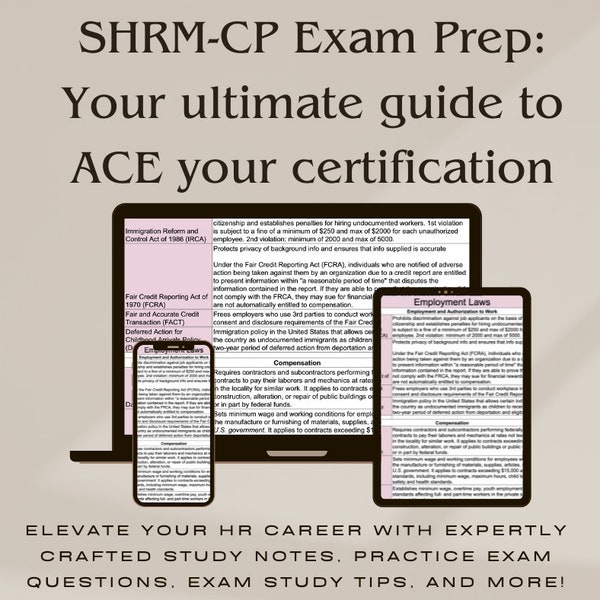 Your Ultimate Guide to Ace the SHRM-CP Exam! Exam Prep 2023-2024 with In-Depth notes, Practice Tests & Exam Strategies