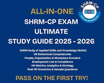 2025–2026 SHRM-CP Exam Study Guide | Bask-Aligned Notes, Practice Questions + HR Scenarios | Instant Download