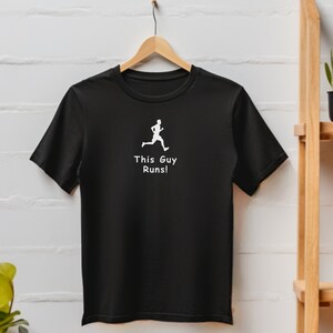 This Guy Runs! - Short Sleeve T-Shirt For Runners, Men&#39;s T-Shirt, Unisex Tee, Cotton Tee, Running Shirt, Gift for Men, Sizes XS-XXL