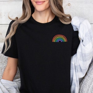 Rainbow pocket pride shirt, LGBT pocket shirt, pride month gift, subtle pride shirt, pride month tee, pride month shirt, pride pocket tee