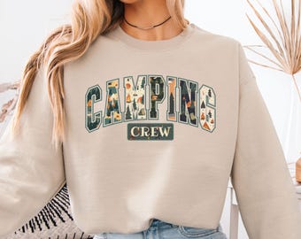 Bluza dla załogi kempingowej, koszula kempingowa, koszulka dla załogi kempingowej, bluza z okrągłym dekoltem kempingowym, sprzęt kempingowy, prezent dla miłośników kempingu, bluza kempingowa