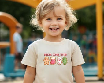 Official cookie tester Christmas toddler shirt, cookie tester Christmas t-shirt, cookie tester shirt, green Christmas shirt for toddler boy