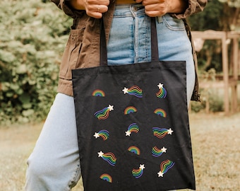 Pride tote bag, rainbow pride tote, lgbtq rainbow bag, ally pride straight, queer pride bag, queer tote bag, gay pride tote bag, lgbtq tote