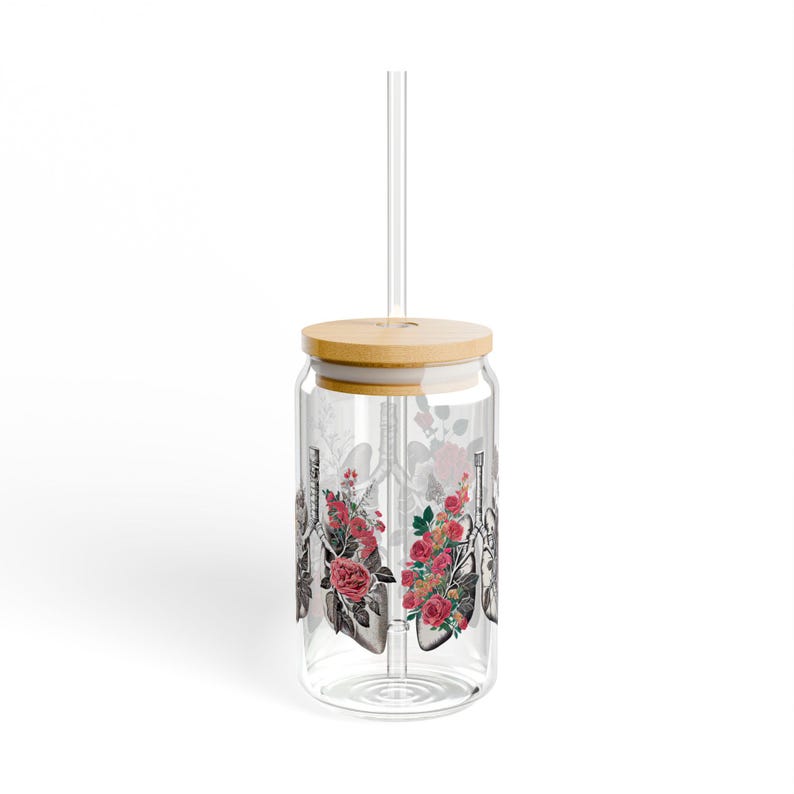 Respiratory therapist iced coffee glass cup, respiratory therapist tumbler, respiratory therapist gift, rt gifts, rt graduation gifts image 7