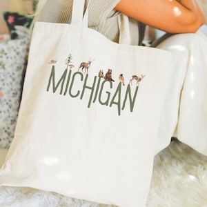 Michigan tote bag, Michigan gifts, up north Michigan, Michigan bags, Michigan gift, Michigan grocery bag, Michigan gift bags, Michigan trip
