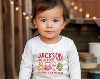 Customizable Christmas Big Brother Shirt, Toddler Big Brother Christmas Shirt, Christmas Big Brother Announcement, Big Bro In Training Tee