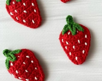 Handmade Strawberry & Mushroom Crochet Hair Clip – Cute Nature Hair Accessory, Cotton Barrette, Gift for Kids