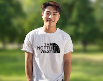 PNW The North West Portland Skyline T-shirt - Unisex Softstyle T-shirt. Rep the Pacific Northwest (Multiple Color Options)