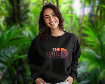 PNW The North West Seattle Sweatshirt - Sunset Colorway. Unisex Crewneck Sweatshirt. Rep the Pacific Northwest (Multiple Color Options)