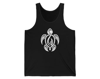 Fish Hook Honu Sea Turtle Tank Top - Unisex Jersey Tank. Life is as chill as the beach when you wear this comfy and stylish apparel.