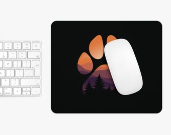 Sunset Paw Print Mouse Pad - Sunset Colorway.