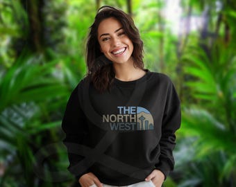 PNW The North West Seattle Sweatshirt - Coastal Colorway. Unisex Crewneck Sweatshirt. Rep the Pacific Northwest (Multiple Color Options)