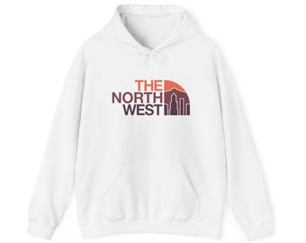 PNW The North West Portland Hoodie - Sunset Colorway. Unisex Hooded Sweatshirt. Rep the Pacific Northwest (Multiple Color Options)