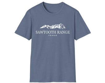 Idaho Sawtooth Mountains T-Shirt - Unisex Softstyle T-Shirt. (Multiple Colors Available)