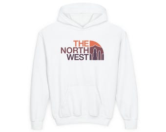 Kids PNW The North West Portland Youth Hoodie - Sunset Colorway. Rep the Pacific Northwest (Multiple Color Options)