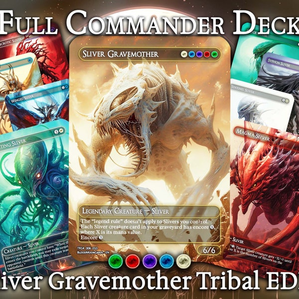 Sliver Gravemother Tribal EDH Deck - Custom MTG Cards, Premium MTG Cards, Proxy Cards, Commander Proxy, Magic Cards