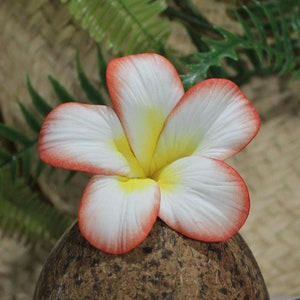 Orange and/or White and Yellow Plumeria Ear Pick, Artificial foam flower, Frangipani Hair Stick, Aloha flower pick, Hawaiian earpiece, Bride