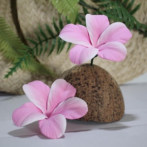 Pink Plumeria Ear Pick, Artificial foam flower, Frangipani Hair Stick, Aloha flower pick, Hawaiian earpiece, Bridal, Sei, Pua, Ear flower