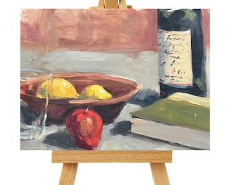 Original Impressionist Still Life with Fruit and Wine - Digital Download, Easy to Customize and Print