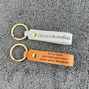Personalized Leather Keychain: Custom Engraved Gift