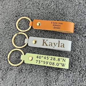 Personalized Leather Keychain: Engraved Accessory Gift