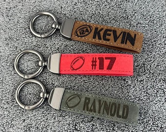Personalized Leather Football Keychain: Custom Team Logo Gift