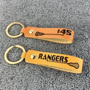 Lacrosse Team Keychain: Personalized Leather Logo Accessory