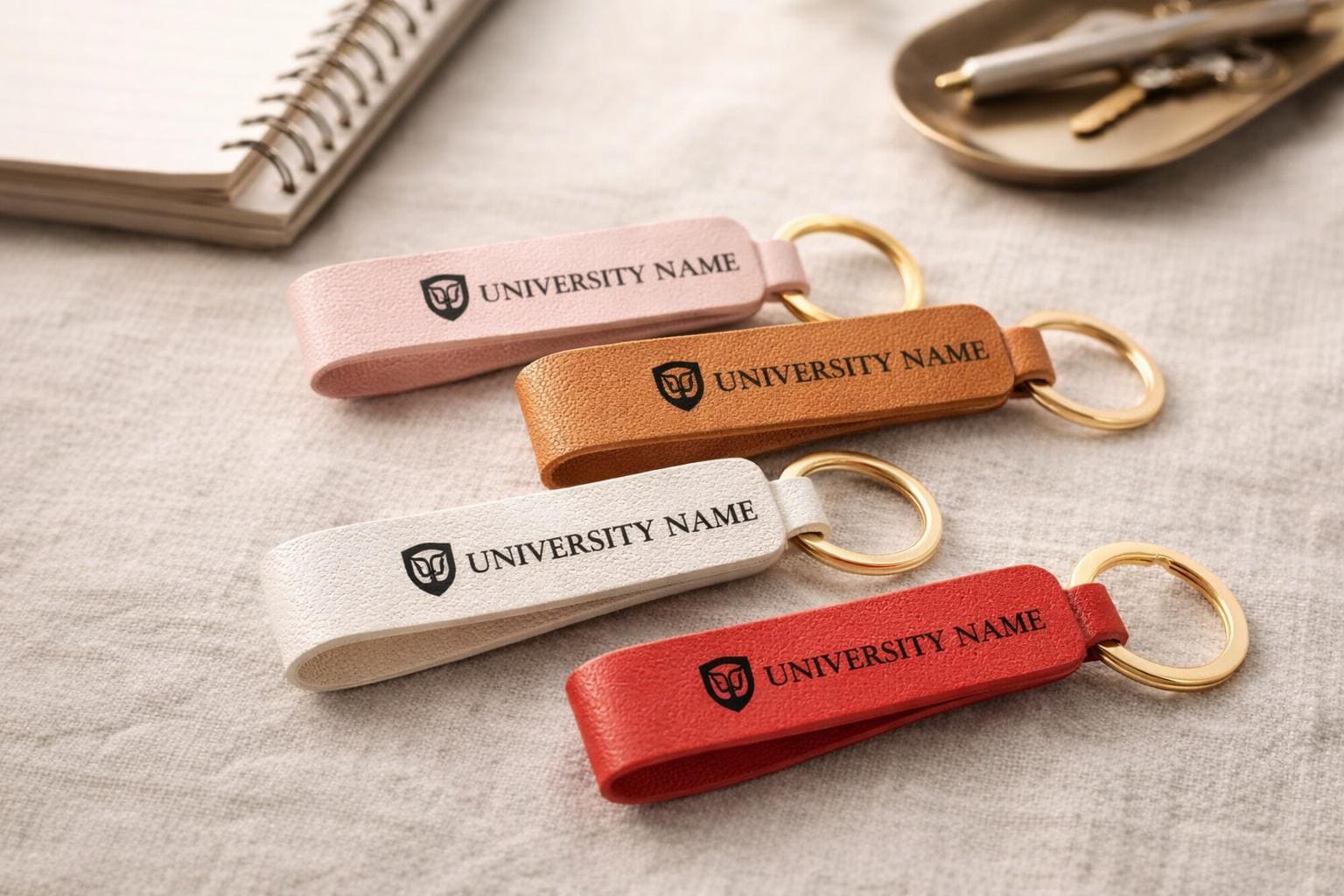 Personalized College Logo Leather Keychain – Custom Engraved University ...