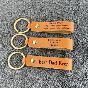 Leather Accessory With Quote On Keychain Customized Gift Idea For Christmas College Logo Desing Initials Gift For Boyfriend Keychain Gossip