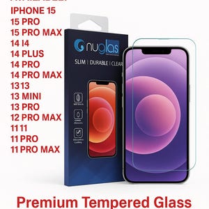 Tempered Glass Screen Protector for iPhone 11 to 15 Pro Max – Anti-Glare, Scratch-Resistant, Ultra Clear, Bubble-Free, Easy Install
