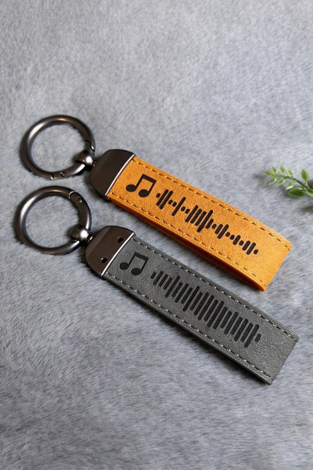 Engraved Music Code Keychain