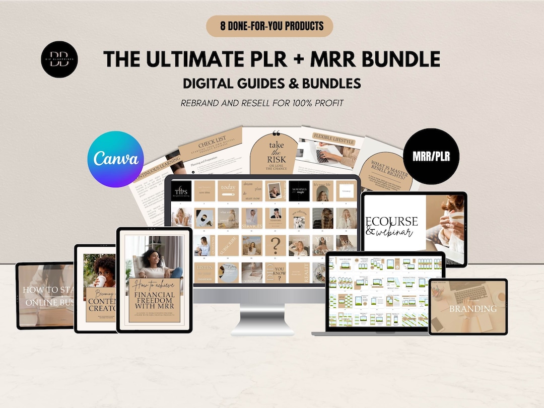 Ultimate PLR MRR Bundle: Digital Guides & Templates (canva) - Etsy