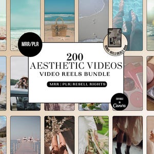 200 Aesthetic Video Reels, Story Master Resell Rights MRR & Private Label Rights PLR DFY Instagram Templates, Faceless Marketing