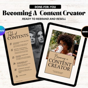 Becoming a Content Creator Guide, Content Creation Ebook, DFY, Content Strategy, Master Resell Rights MRR, Private Label Rights PLR