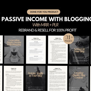 Passives Einkommen mit Bloggen mit MRR, Master Resell Rechte, Handelsmarkenrechte, PLR, Done For You E-Book, Digitale Produkte, Verkaufen auf Etsy