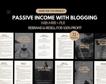 Passive Income Blogging E-book: MRR + PLR Canva Template (Digital Download)