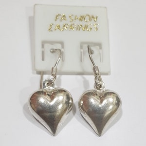 Vintage 952 Sterling Silber Herz Charm Ohrringe