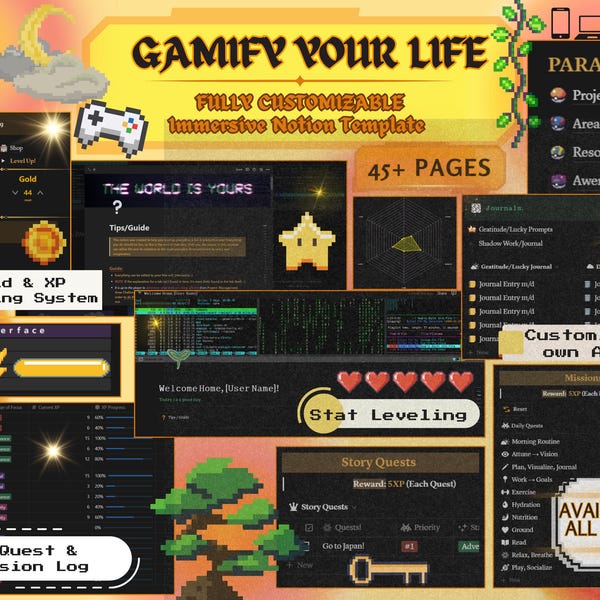 Gamstifte Dein Leben Notion Template: Anpassbarer Habit Tracker (Digitaler Download)