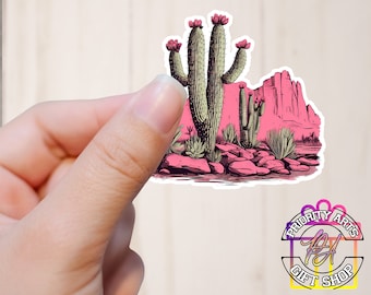 Stickers, Cowgirl cactus Sticker | Motivational Pink Cowgirl Hat for Laptop, Phone case, Notebook, cowgirl stickers, cowgirl gifts