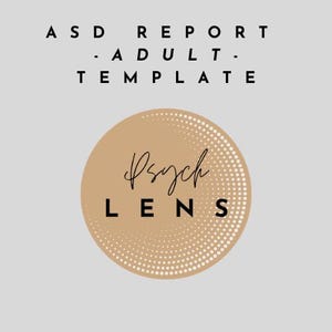 ASD (Adult) Report Template - Psychology