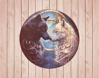 Wooden puzzle Wolf and She-Wolf