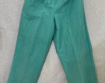 VTG Alfred Dunner elastic waist womens size 12 blue green color pants pockets