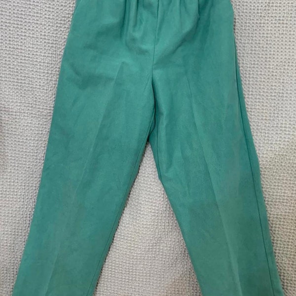 VTG Alfred Dunner elastic waist womens size 12 blue green color pants pockets