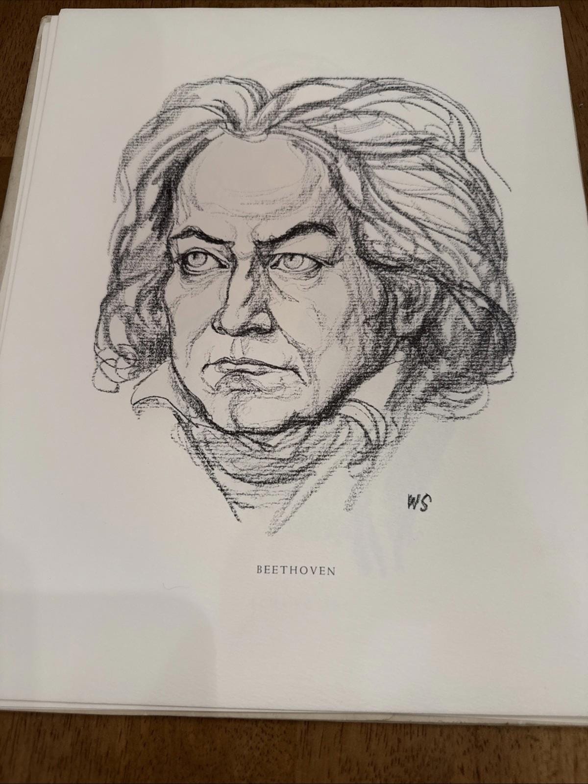 Reproductions Charcoal Portraits 12 Great Classical Composers Mozart Tchaikovsky