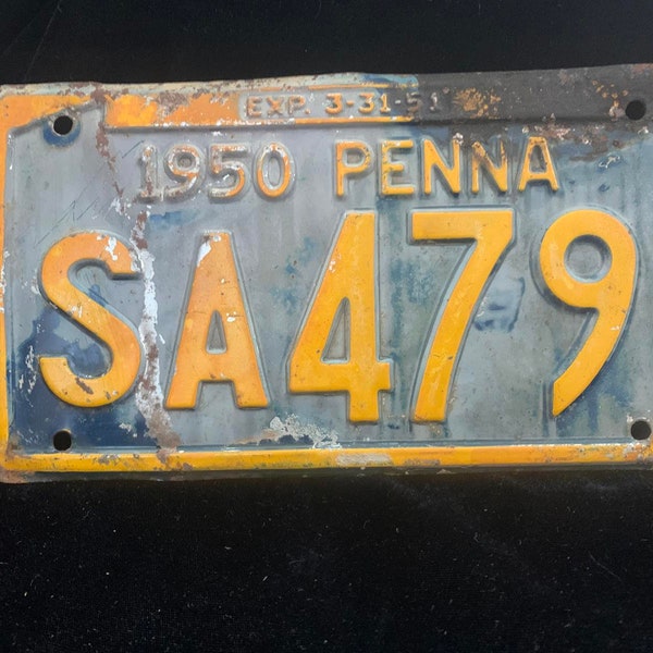 1950 PA license plate, 5 digit, SA479