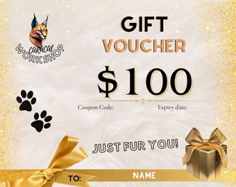 Therian Digital E-Gift 100 Dollars Card, Instant Email Gift Certificate, Last Minute Printable Voucher, Digital Download, Any Occasion Gift!