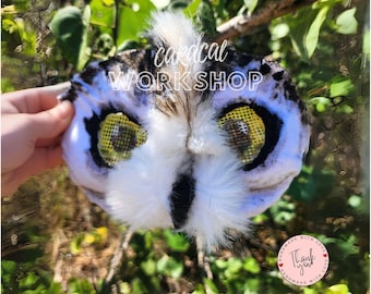Snowy Owl Mask for Therians and Furries - Unique Quadrobics Gear - Gift - Party Essential - Handmade Cosplay - MADE TO ORDER